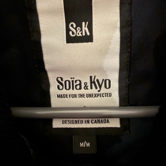 EUC Soia & Kyo Dark Blue Hooded Puffer Coat - Picture 2 of 8